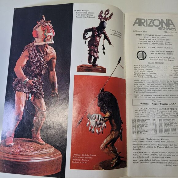 Arizona Highways October 1975 Kachina Doll Copper Industry Vintage Art Barzona - Picture 4 of 12